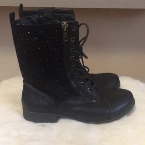 Black combat boots
